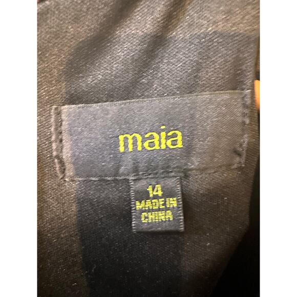 Maia Women’s Floral Print Tie Neck Midi Dress Sz 14 Elegant Boho Sophistication - Picture 7 of 8